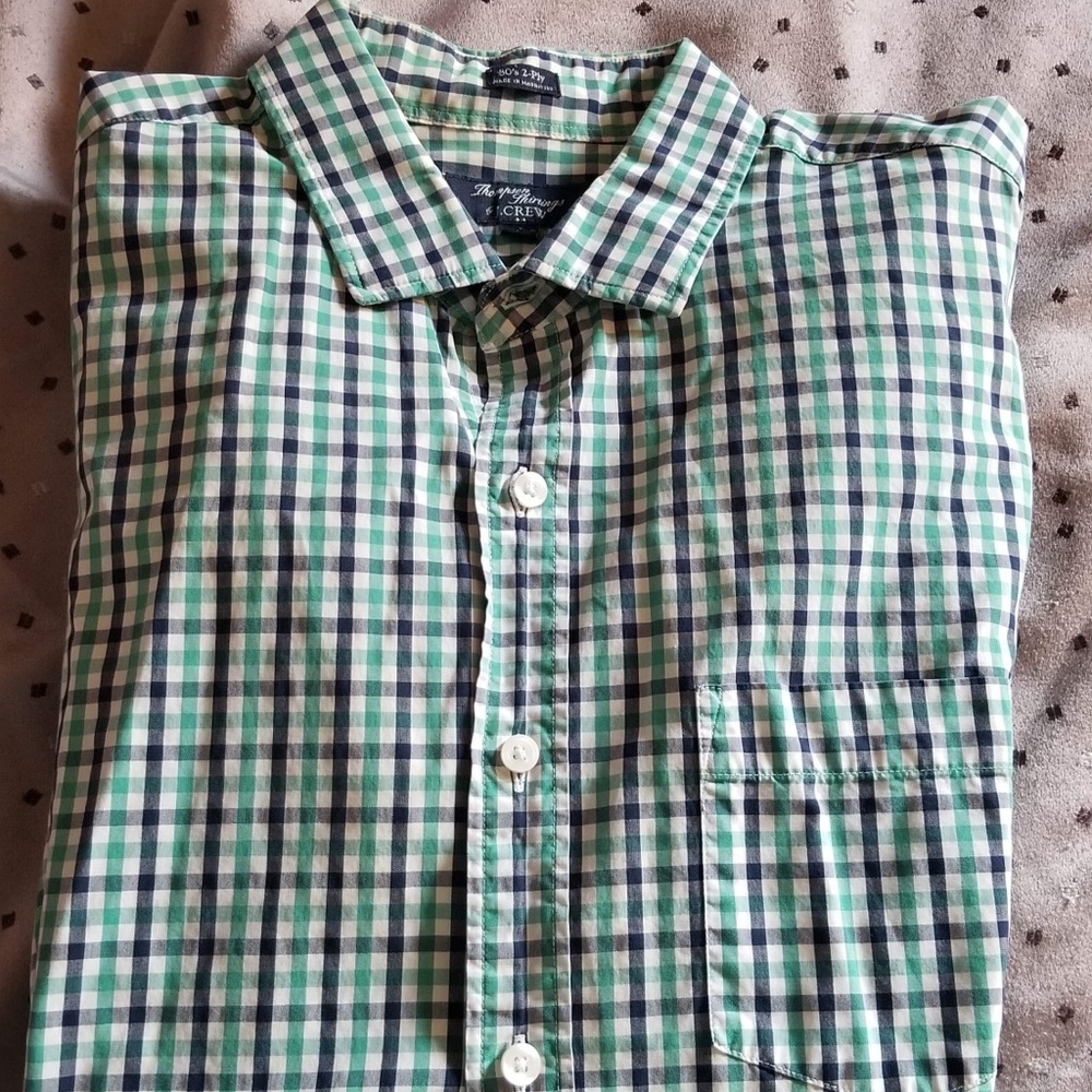 J Crew Green Button Down